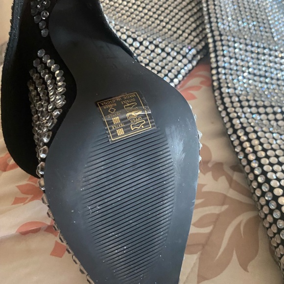 Glamorous Silver Studded Heeled Boots - Picture 4 of 4